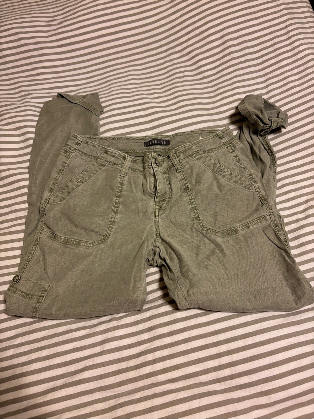 Level 99 Women's Olive Utility Jeans size 27
